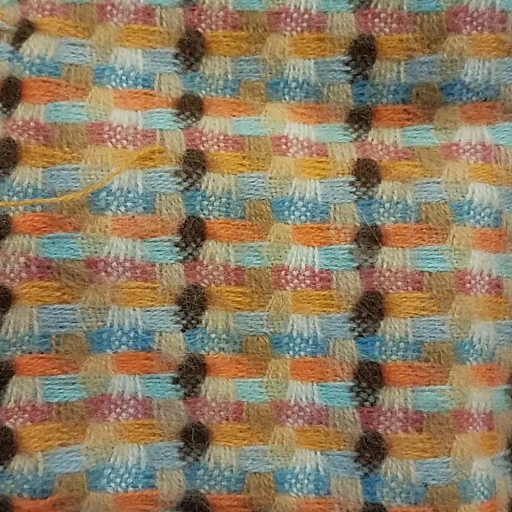 V.‎ Fraas multicolor checkered scarf fringe